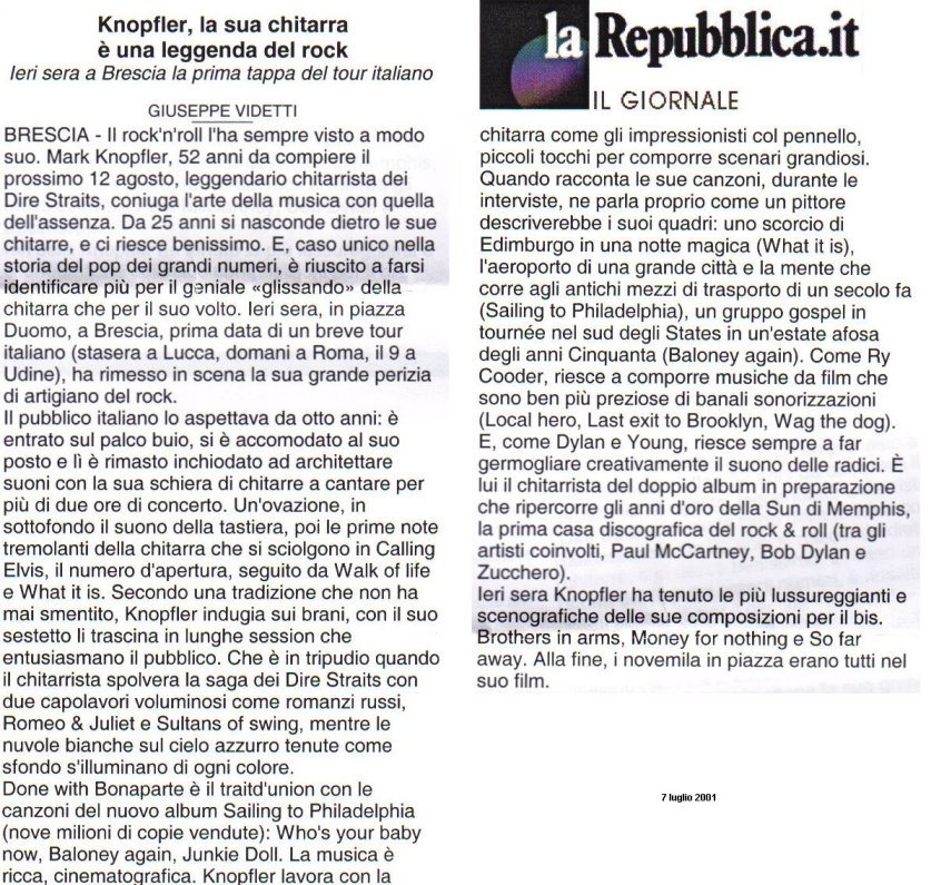Repubblica.it 7 luglio 2001